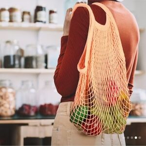 Reusable Cotton Mesh Market Bag - Assorted Colors- Pick Your Color